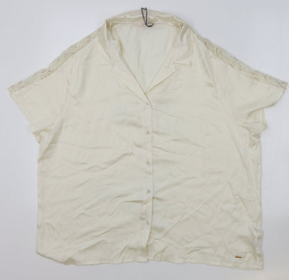 Womens UK Size 20 Marks and Spencer Ivory Basic Button-Up