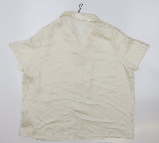 Womens UK Size 20 Marks and Spencer Ivory Basic Button-Up