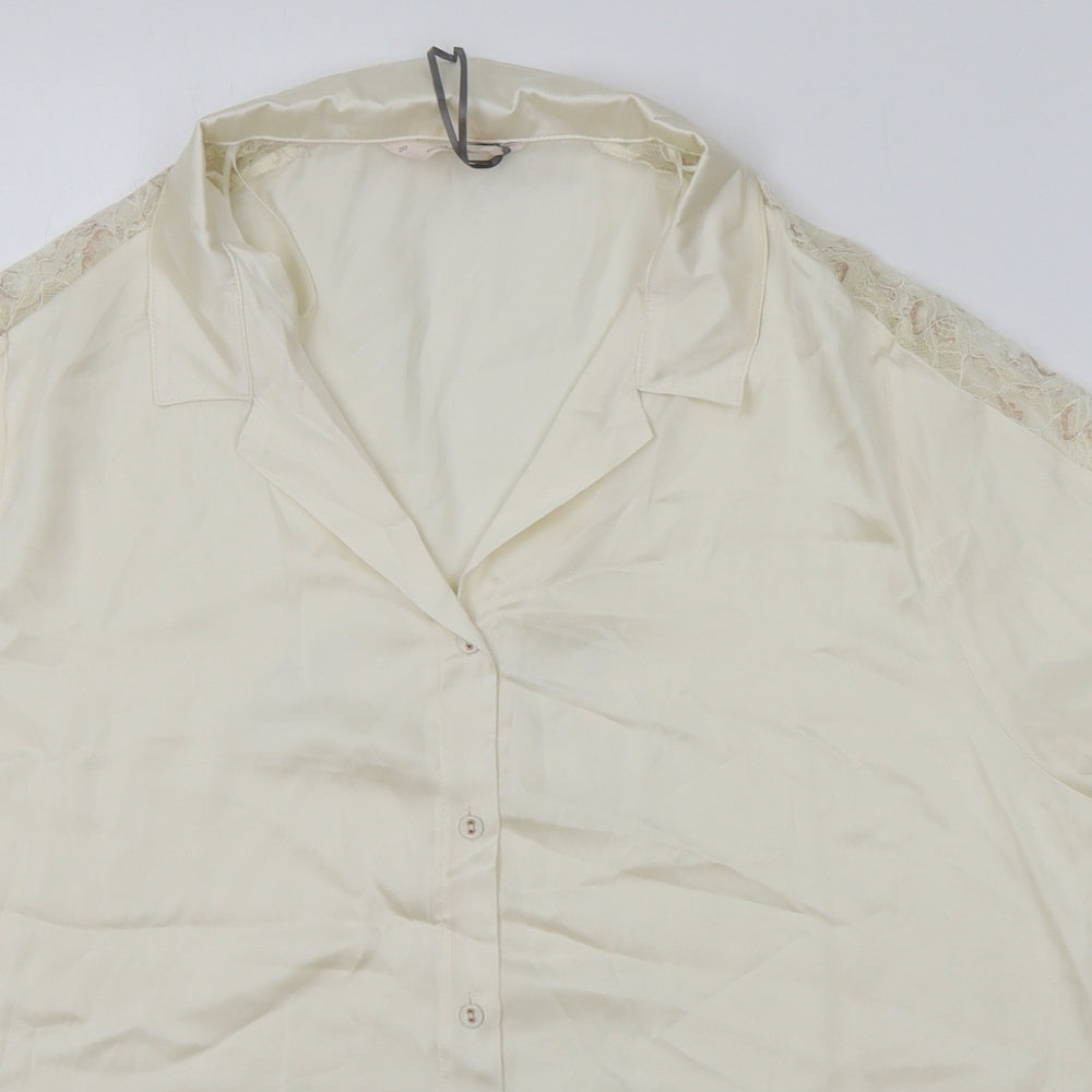 Womens UK Size 20 Marks and Spencer Ivory Basic Button-Up