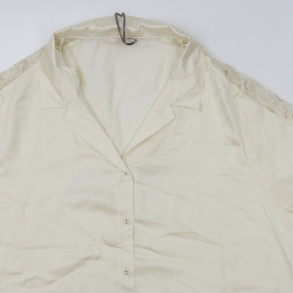 Womens UK Size 20 Marks and Spencer Ivory Basic Button-Up