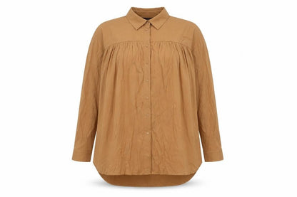 Object Womens Brown Polyester Shirt Dress Size 8 Collared Button