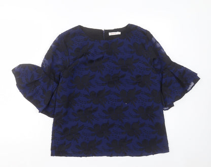 Womens UK Size 10 Finery Blue Basic Blouse