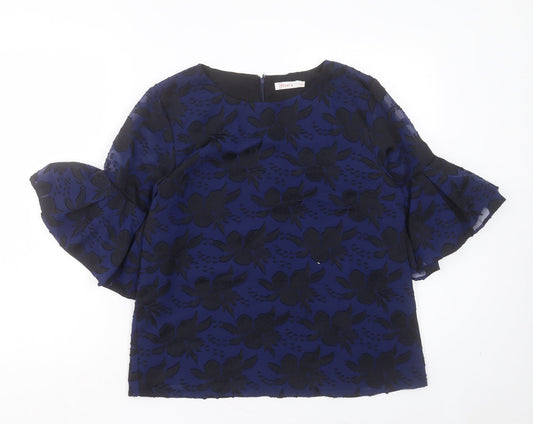Womens UK Size 10 Finery Blue Basic Blouse