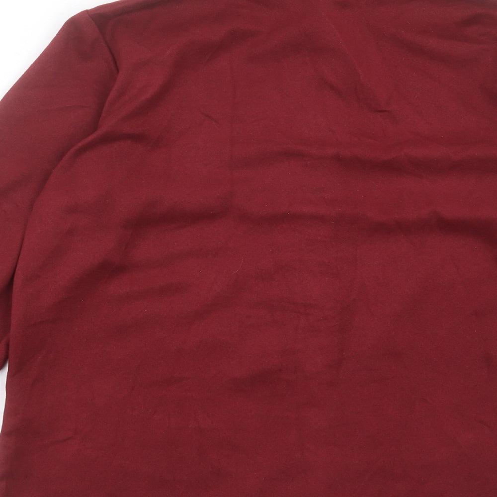 Womens UK Size 10 BHS Red Basic Button-Up