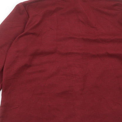 Womens UK Size 10 BHS Red Basic Button-Up