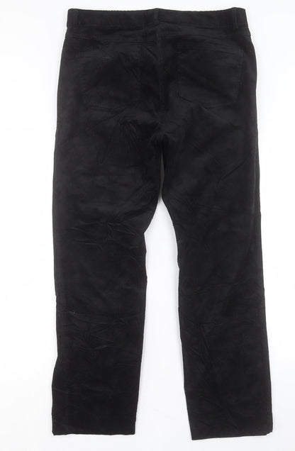 Marks and Spencer Womens Black Cotton Straight Jeans Size 34 in L28 in Regular Button