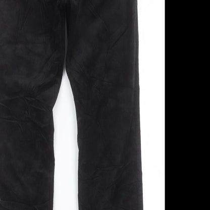 Marks and Spencer Womens Black Cotton Straight Jeans Size 34 in L28 in Regular Button