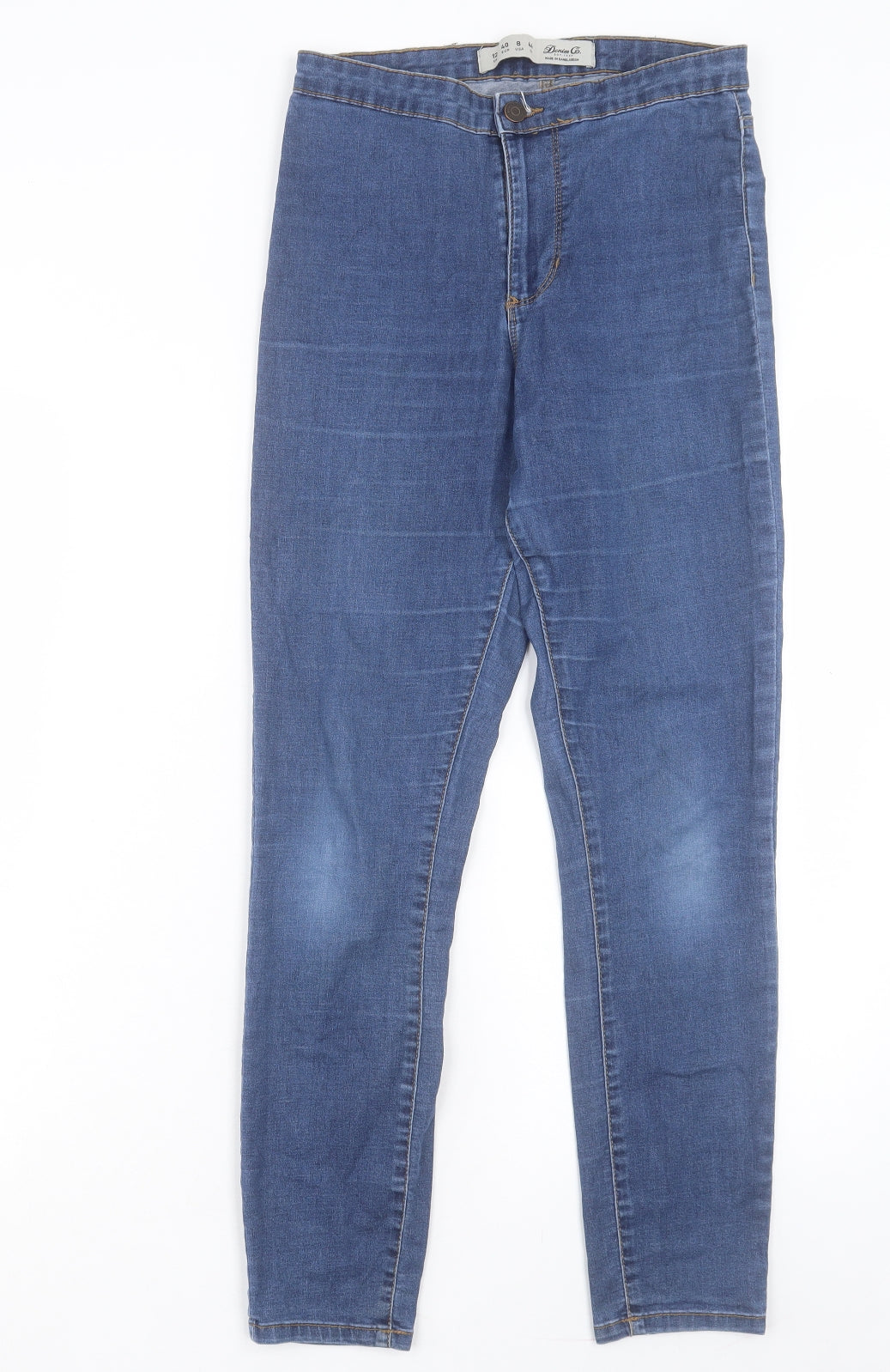 Denim & Co. Womens Blue Cotton Skinny Jeans Size 12 L27 in Regular Button