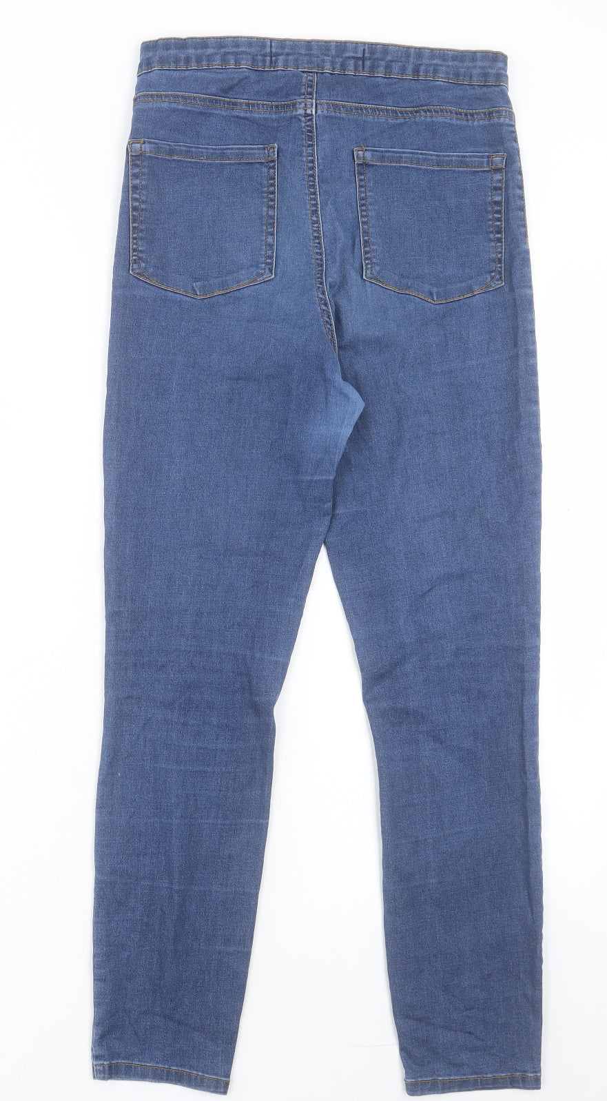 Denim & Co. Womens Blue Cotton Skinny Jeans Size 12 L27 in Regular Button