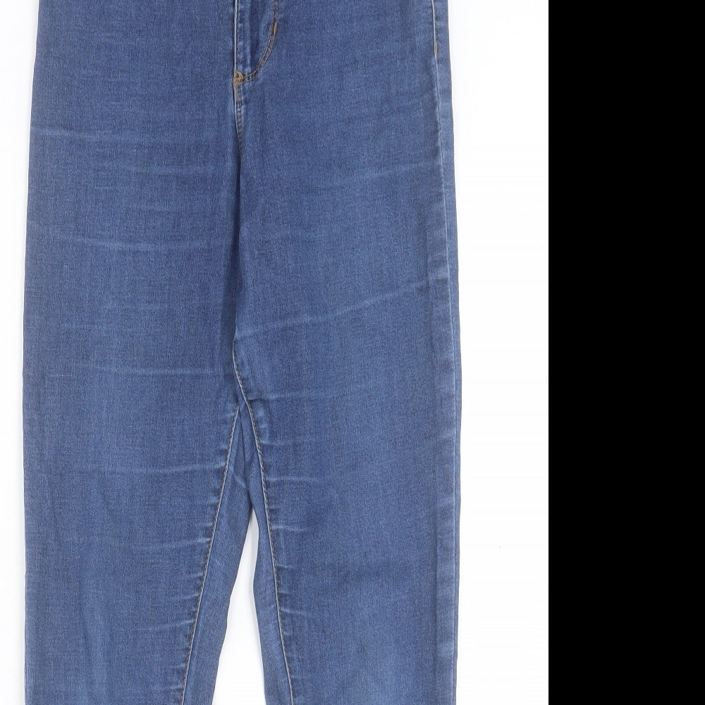 Denim & Co. Womens Blue Cotton Skinny Jeans Size 12 L27 in Regular Button