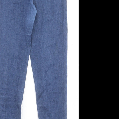 Denim & Co. Womens Blue Cotton Skinny Jeans Size 12 L27 in Regular Button