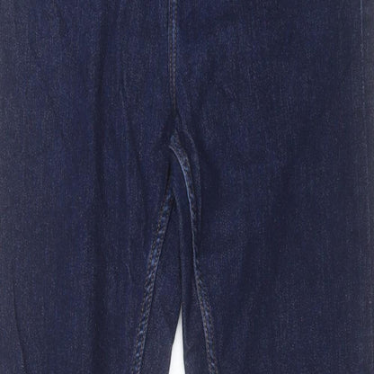 Marks and Spencer Womens Blue Cotton Skinny Jeans Size 10 L31 in Regular Button
