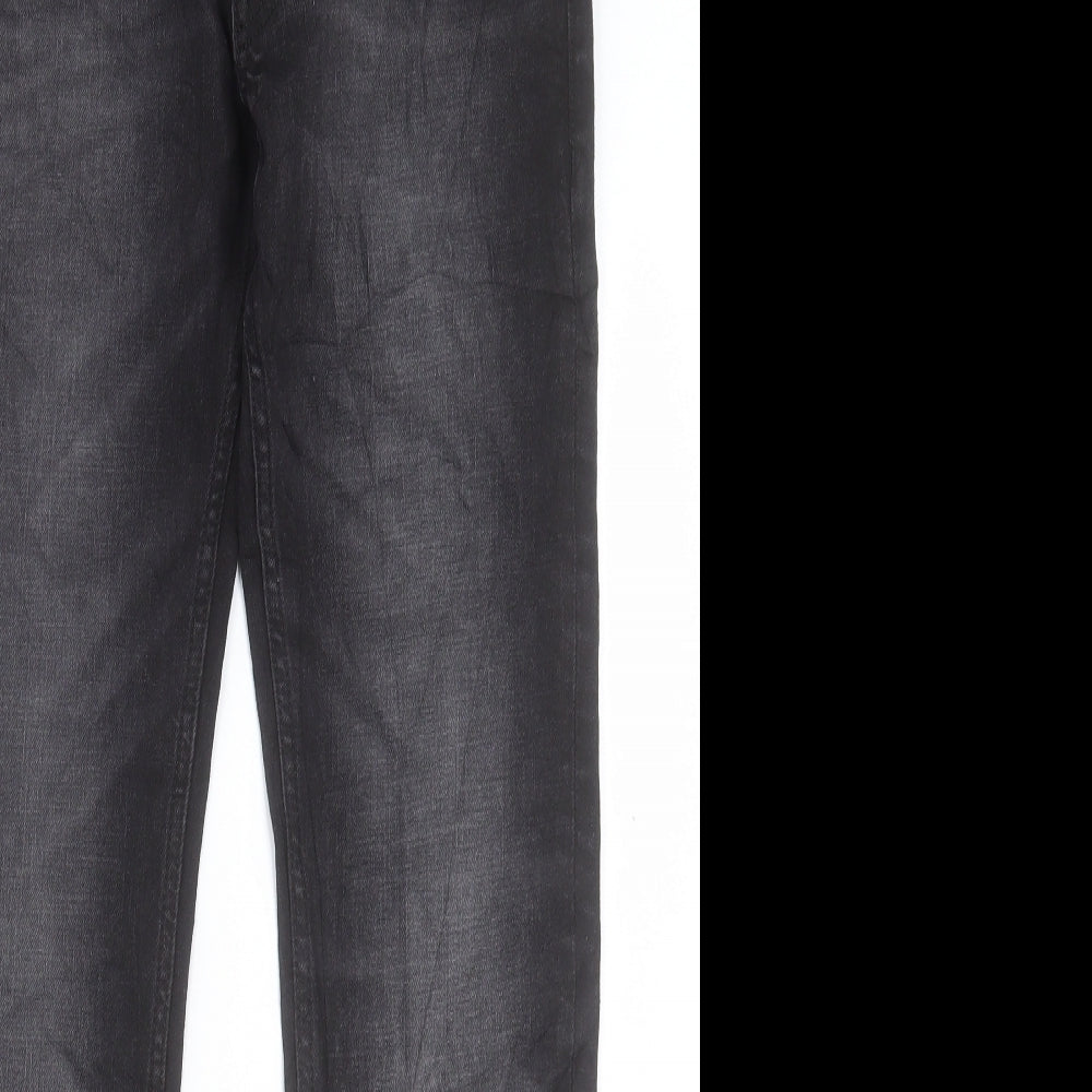 Marks and Spencer Mens Black Cotton Skinny Jeans Size 30 in L31 in Regular Button