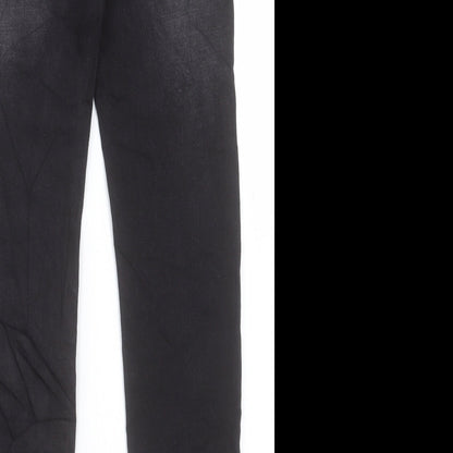 Marks and Spencer Mens Black Cotton Skinny Jeans Size 30 in L31 in Regular Button