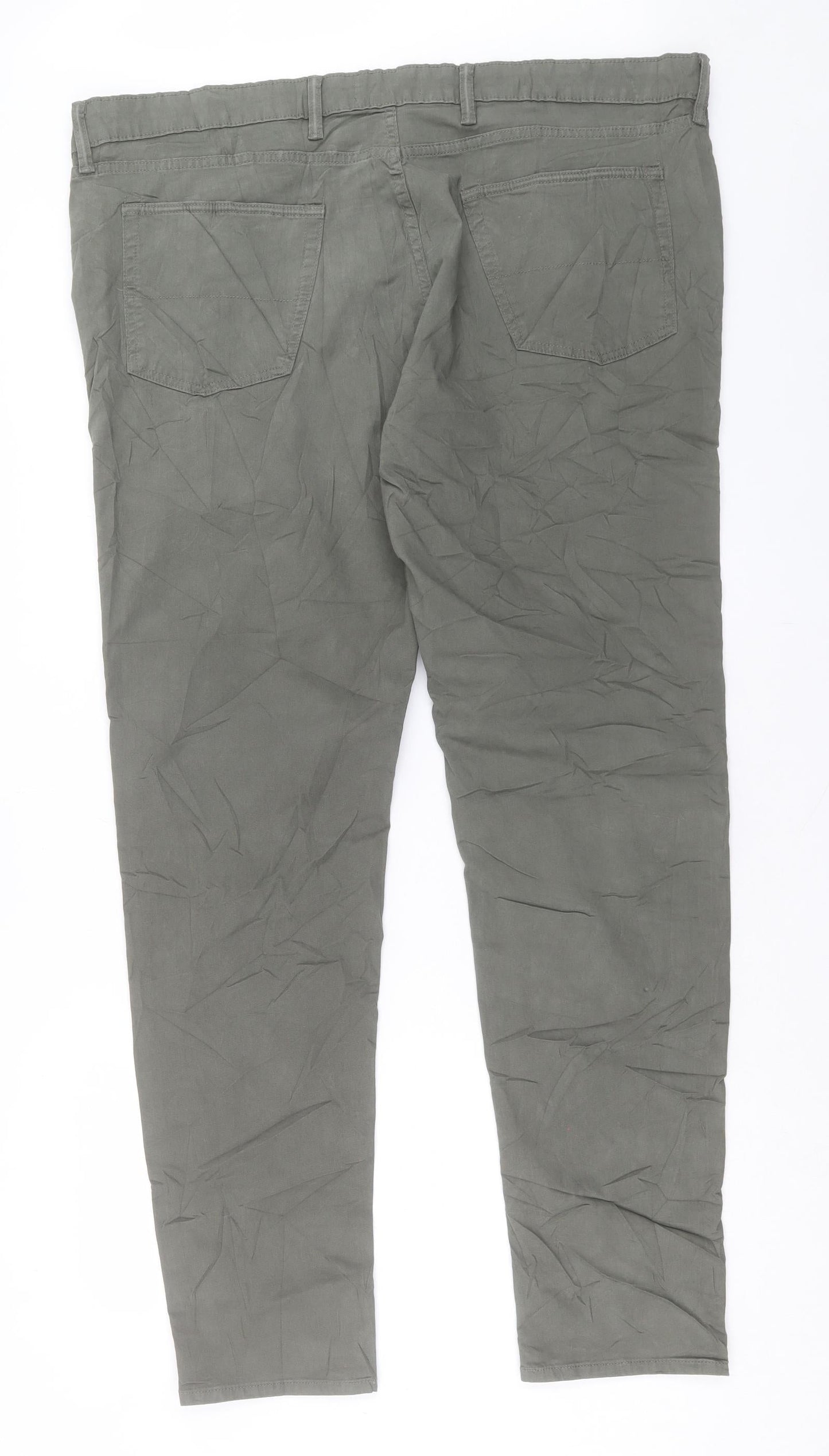 Marks and Spencer Mens Green Cotton Skinny Jeans Size 44 in L33 in Regular Button - Long Leg