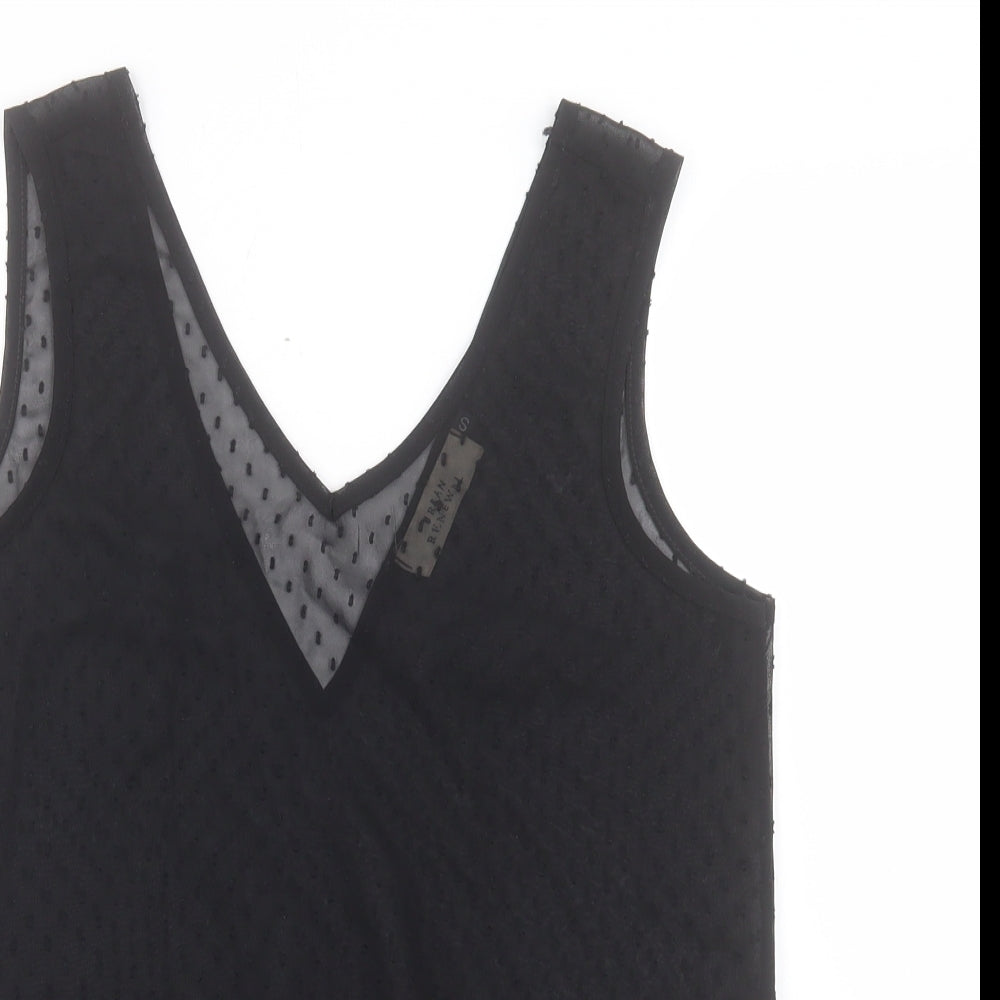 Womens UK Size S Urban renewal Black Camisole Tank