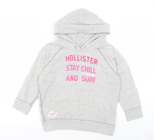 Hollister Womens Grey Cotton Pullover Hoodie Size XS Pullover