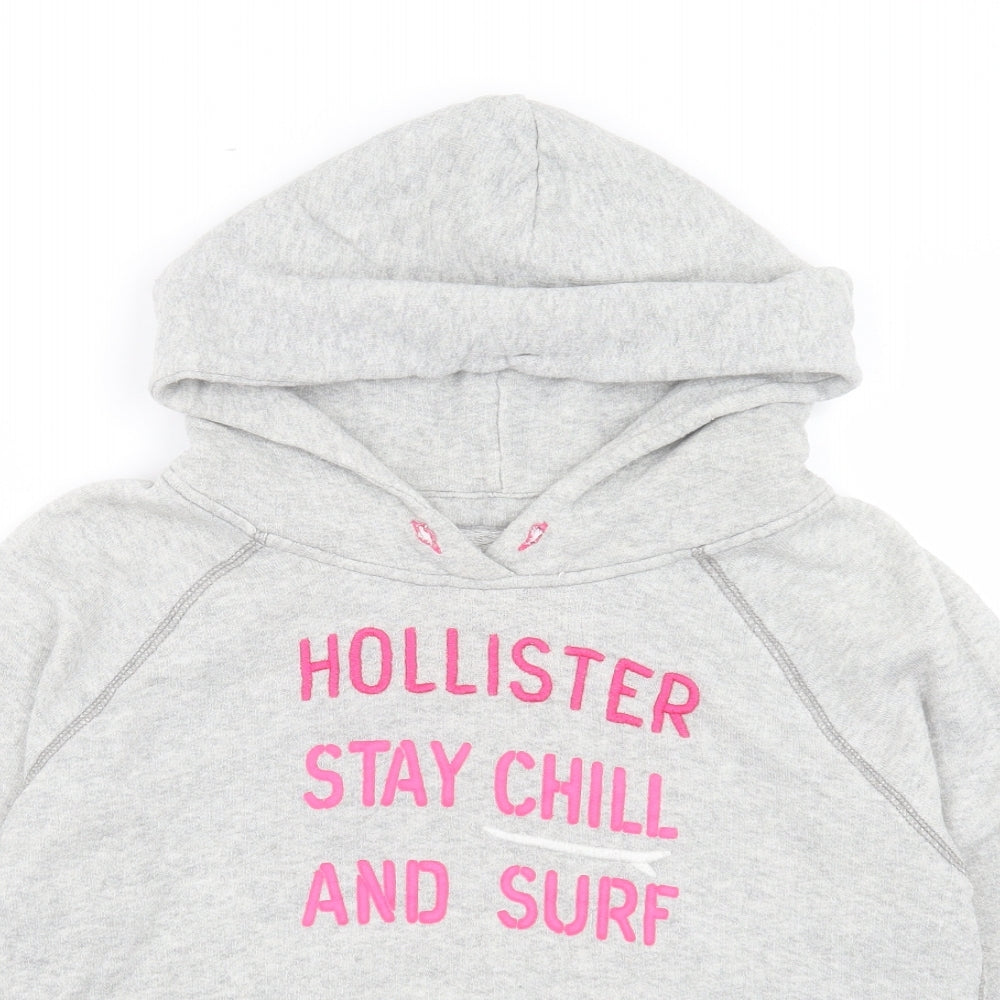 Hollister Womens Grey Cotton Pullover Hoodie Size XS Pullover