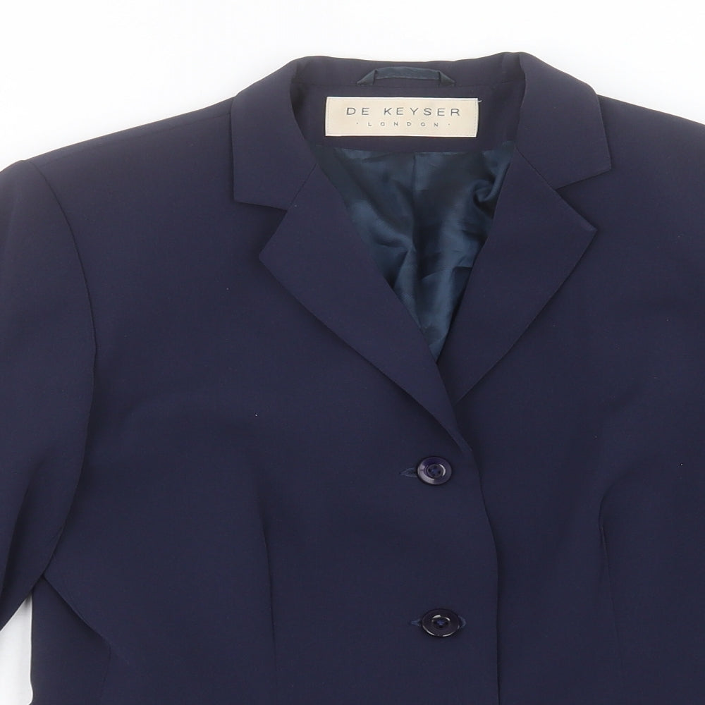 De Keyser Womens Blue Jacket Blazer Size 10 Button