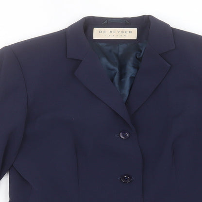 De Keyser Womens Blue Jacket Blazer Size 10 Button