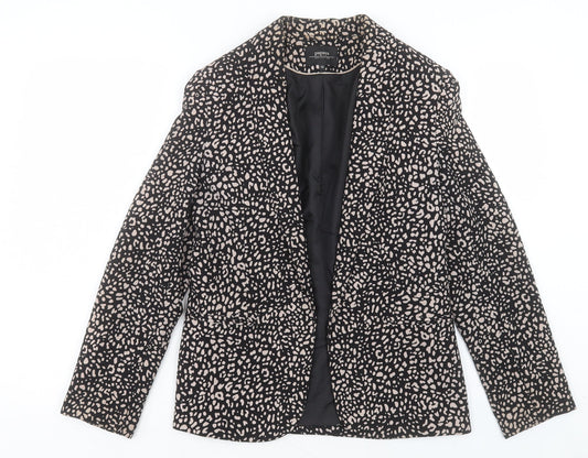 Papaya Womens Black Geometric Jacket Blazer Size 10