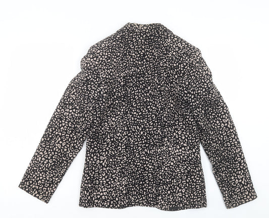 Papaya Womens Black Geometric Jacket Blazer Size 10