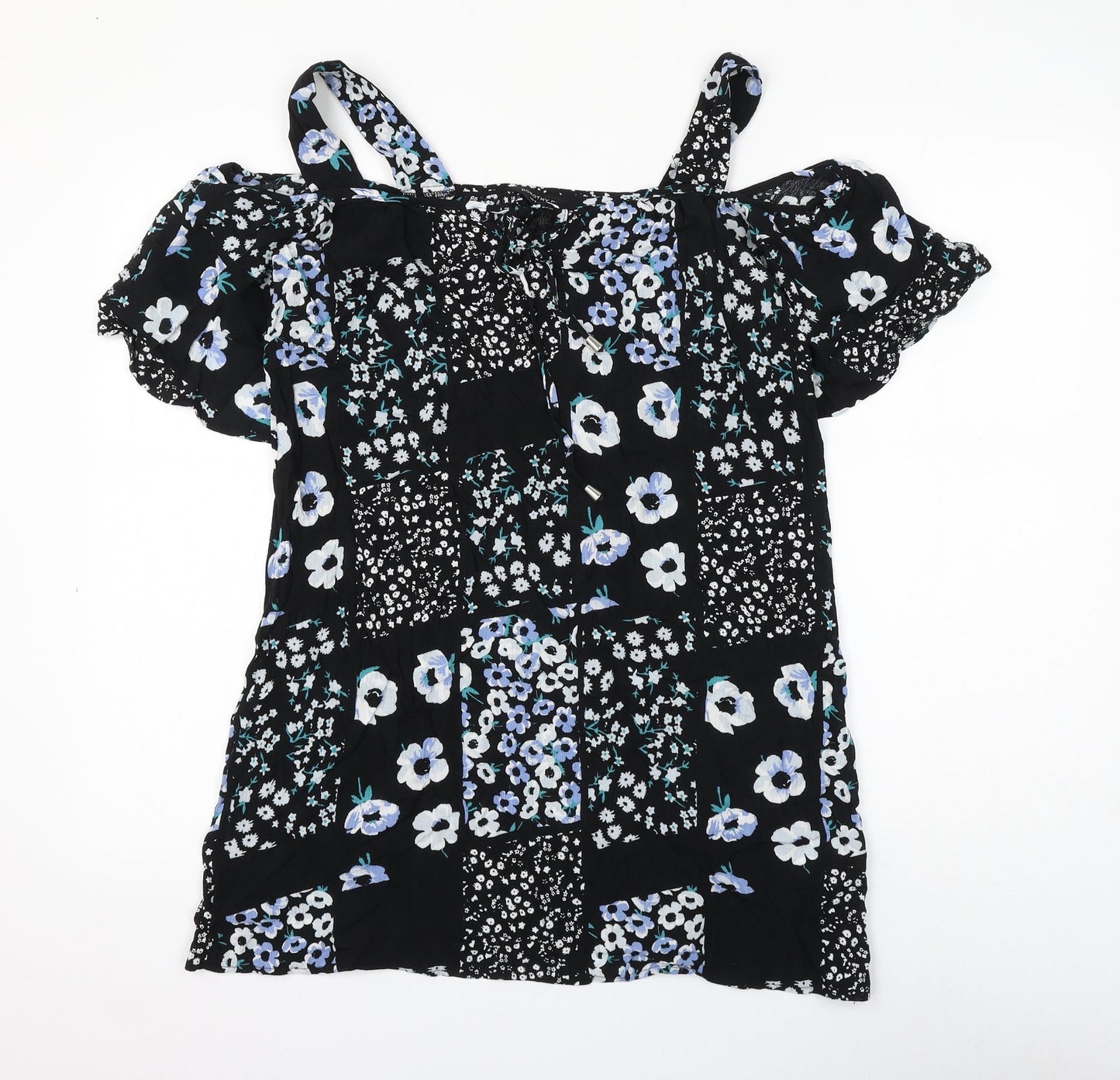 Womens UK Size 10 Dorothy Perkins Black Basic Blouse