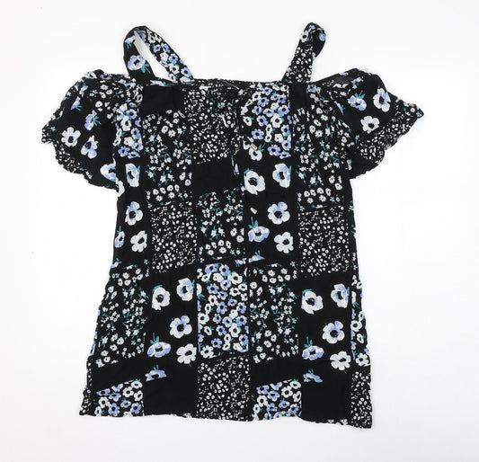 Womens UK Size 10 Dorothy Perkins Black Basic Blouse