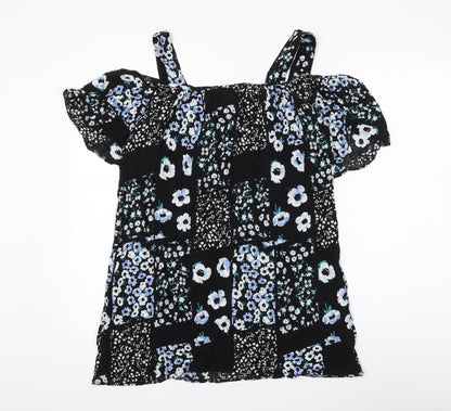 Womens UK Size 10 Dorothy Perkins Black Basic Blouse