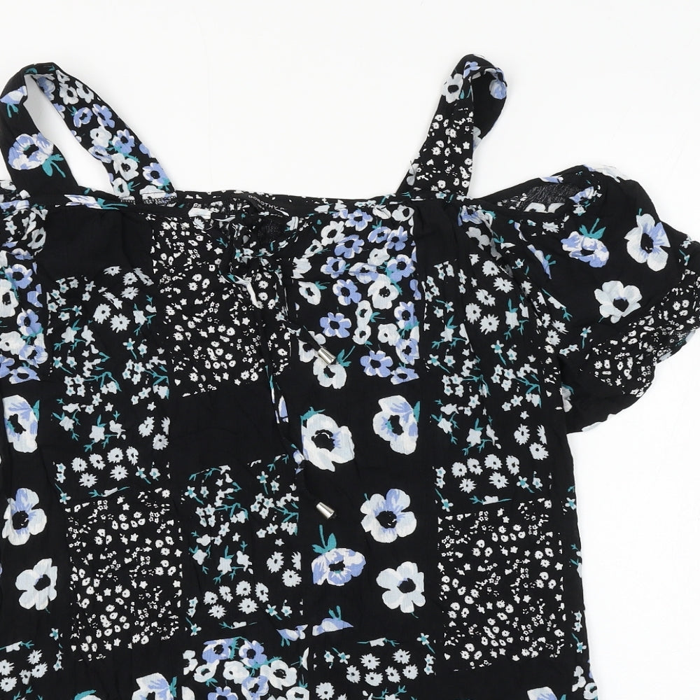 Womens UK Size 10 Dorothy Perkins Black Basic Blouse