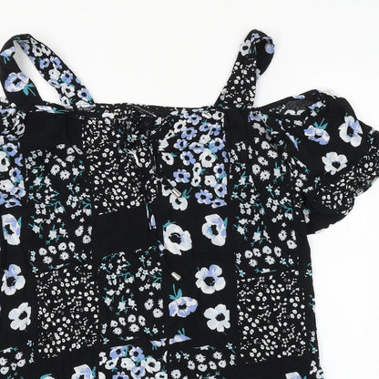 Womens UK Size 10 Dorothy Perkins Black Basic Blouse