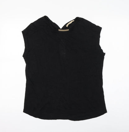 Womens UK Size M Zara Black Basic Blouse