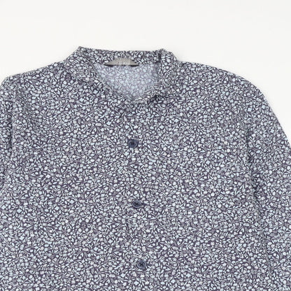 Womens UK Size S Marks and Spencer Blue Basic Button-Up