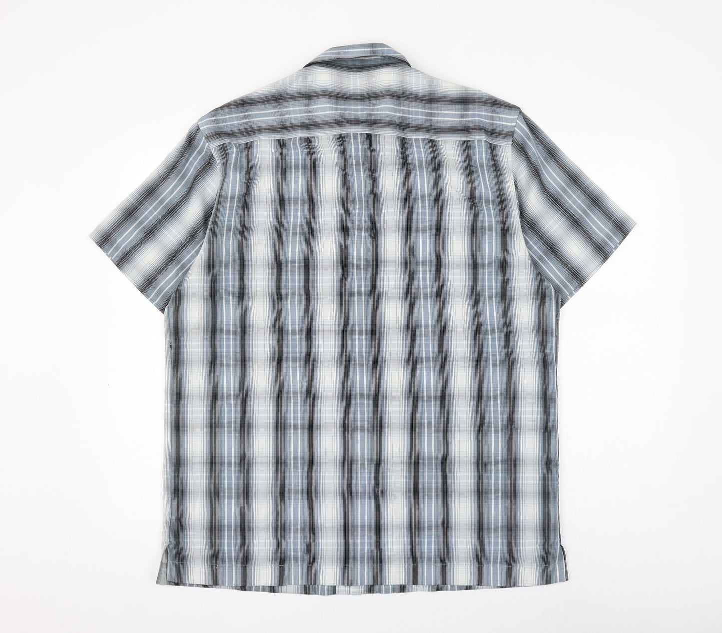 Mens UK Size M BHS Blue  Button-Up Short Sleeve Casual Shirt