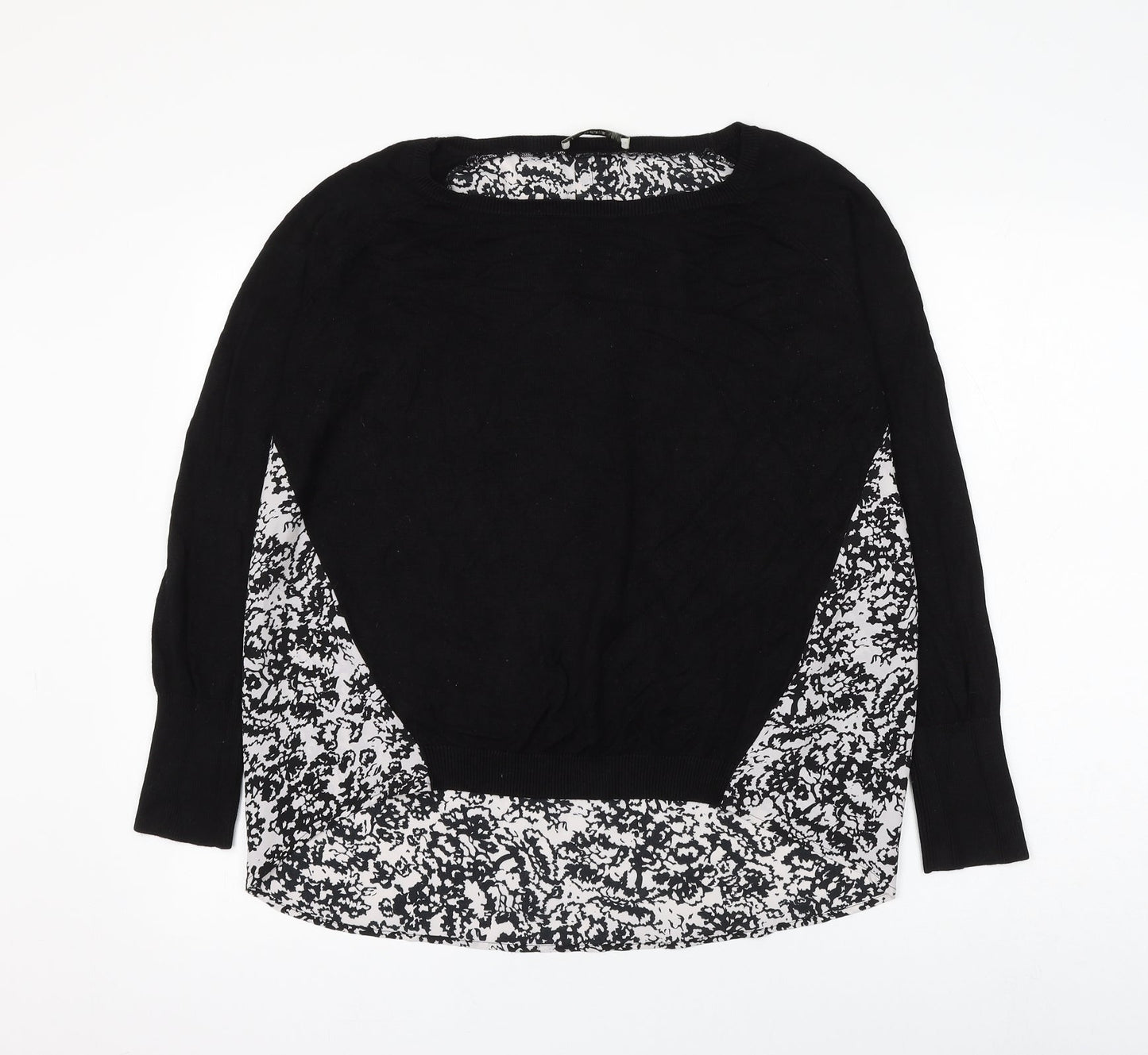 Womens UK Size M Oasis Black Basic Blouse