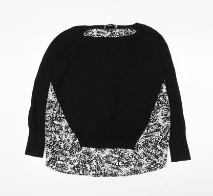 Womens UK Size M Oasis Black Basic Blouse