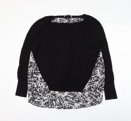 Womens UK Size M Oasis Black Basic Blouse