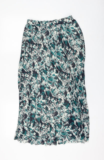Marks and Spencer Womens Multicoloured Geometric Polyester Pleated Skirt Size 8