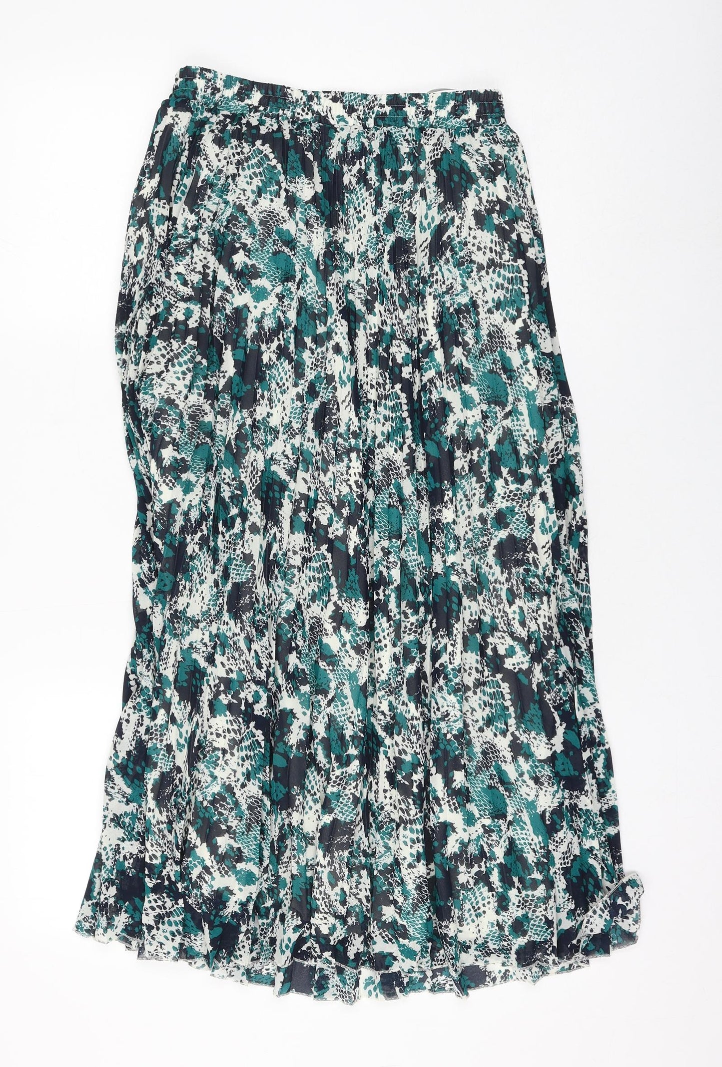 Marks and Spencer Womens Multicoloured Geometric Polyester Pleated Skirt Size 8