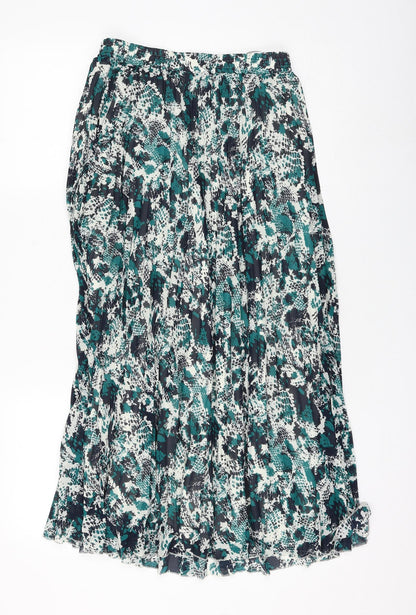 Marks and Spencer Womens Multicoloured Geometric Polyester Pleated Skirt Size 8