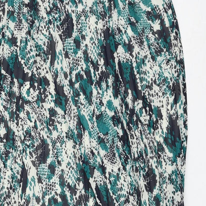 Marks and Spencer Womens Multicoloured Geometric Polyester Pleated Skirt Size 8