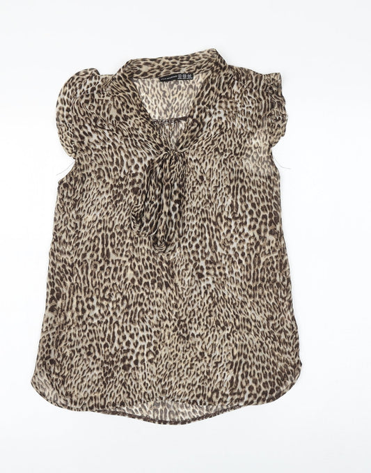 Womens UK Size 6 Atmosphere Brown Basic Blouse