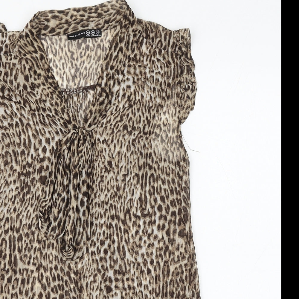 Womens UK Size 6 Atmosphere Brown Basic Blouse