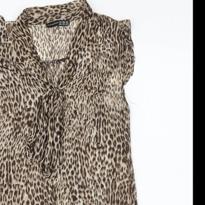 Womens UK Size 6 Atmosphere Brown Basic Blouse