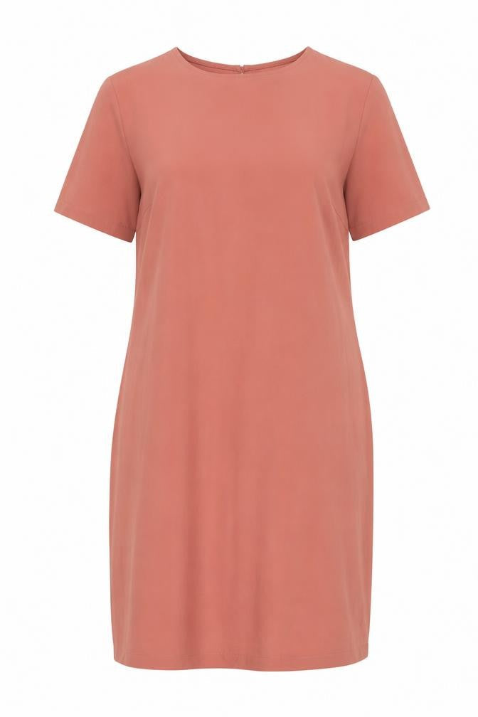 Primark Womens Pink Polyester Shift Size 16 Round Neck Button