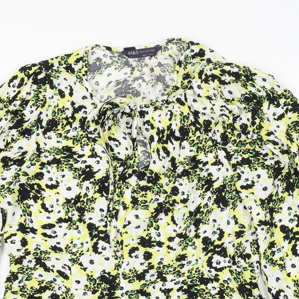 Womens UK Size 10 Marks and Spencer Multicoloured Basic Blouse