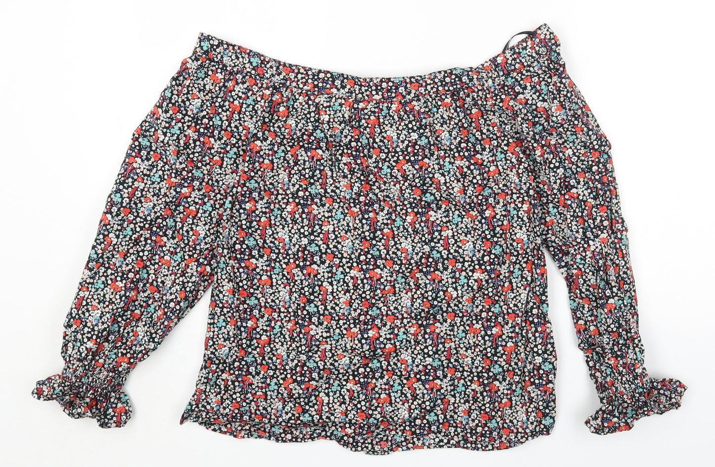 Womens UK Size 8 Red Herring Multicoloured Cropped T-Shirt