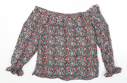 Womens UK Size 8 Red Herring Multicoloured Cropped T-Shirt