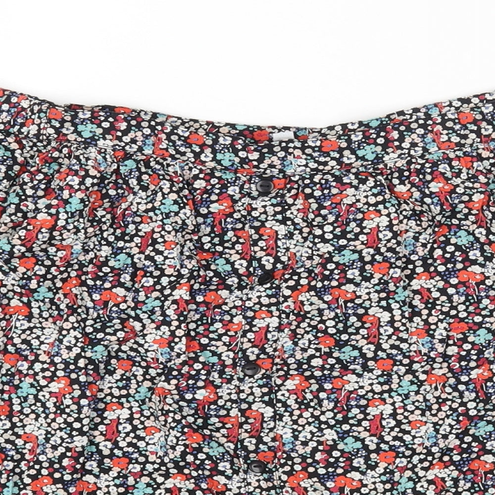Womens UK Size 8 Red Herring Multicoloured Cropped T-Shirt
