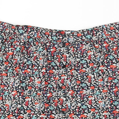 Womens UK Size 8 Red Herring Multicoloured Cropped T-Shirt